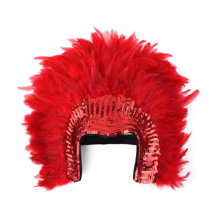 Red Carnival Costume Feather Headdress Halloween Cosplay Party Hair Accessories