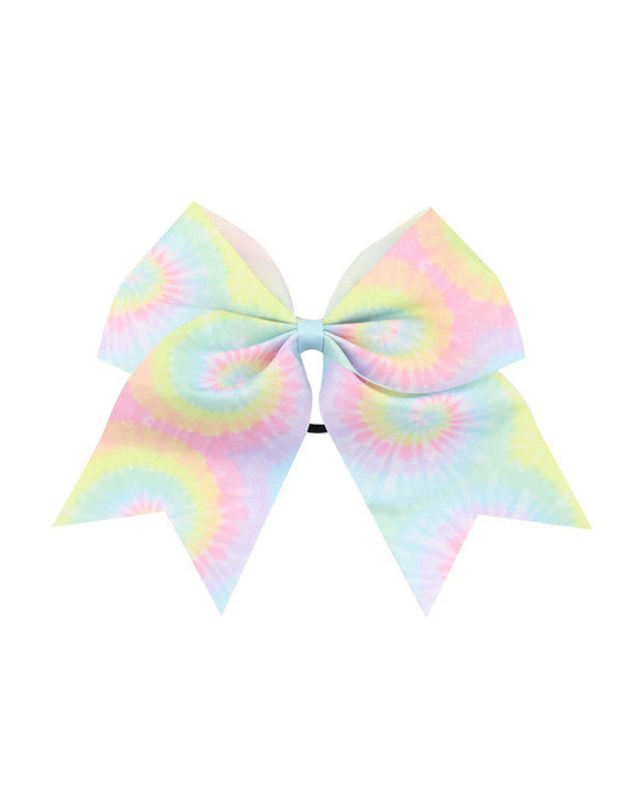 Tie Dye Hair Bows for Cheer Girls Come Ponytail Holder Bow Tie Dye Large Cheer Bowknot PHB02 D1