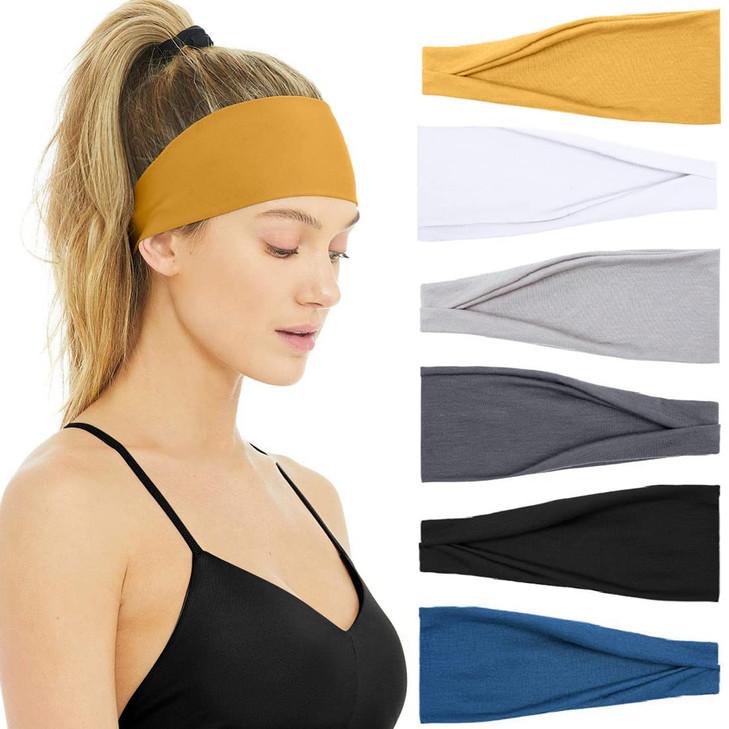 Huachi Womens Headbands Non Slip Fashion Workout Yoga Exercise Headbands for Womens Hair Sweat Wicking Summer Hair Acces