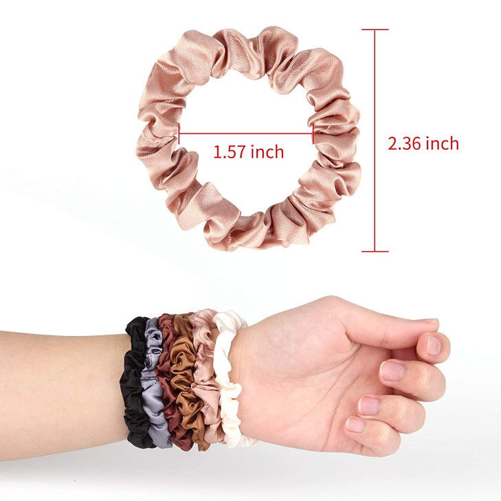 18 Pieces Silk Hair Scrunchies Silk Hair Tie Elastic Ponytail Holders for Women Girls Hair Accessories 004