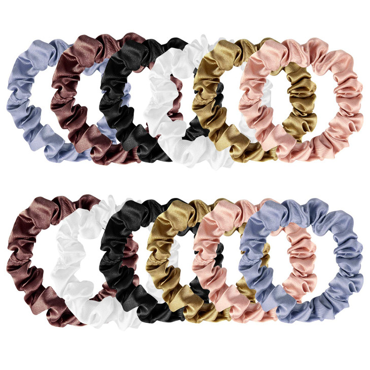 KINMINGZHU 12 Pieces Silk Hair Scrunchies Silk Hair Tie Elastic Ponytail Holders for Women Girls Hair Accessories002