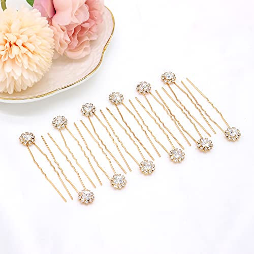Ammei Headpiece Crystal Bridal Hair Pins Clips Wedding Hair Accessories Hair Set Jewelry With Rhinestone For Brides and