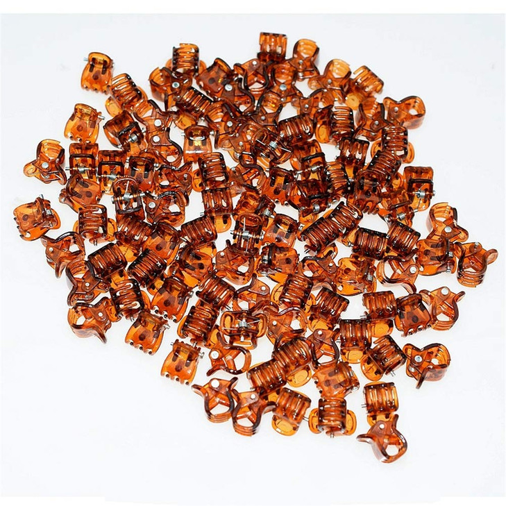 100pcpack 1cm Hair Claws Clip for Women Girls Plastic Mini Hairpin Hair Clip Clamp Hair Accessories Gifts 100pcs brown