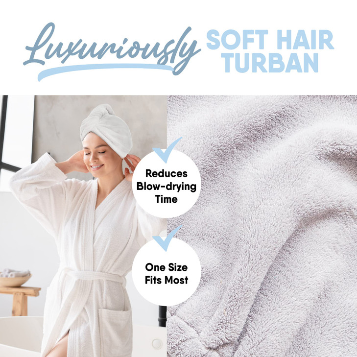 MICRODRY UltraAbsorbent Hair Towel Wrap for Long Hair or Short Hair QuickDrying Microfiber Hair Towels MachineWashable H