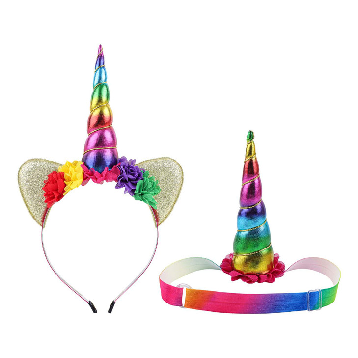 Lanmerry Unicorn Headband for Girls Unicorn Horn Hairbands Cosplay Birthday Party Cat Ear Head Bands Halloween Christmas