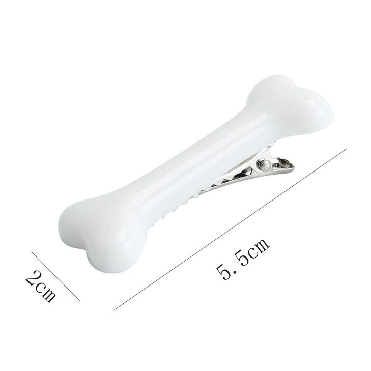 2Pcs White Dog Bone Hair Clips Hairpins BarrettePunk Personality Women Lovely Hair Band Decoration Design Headwear Hair