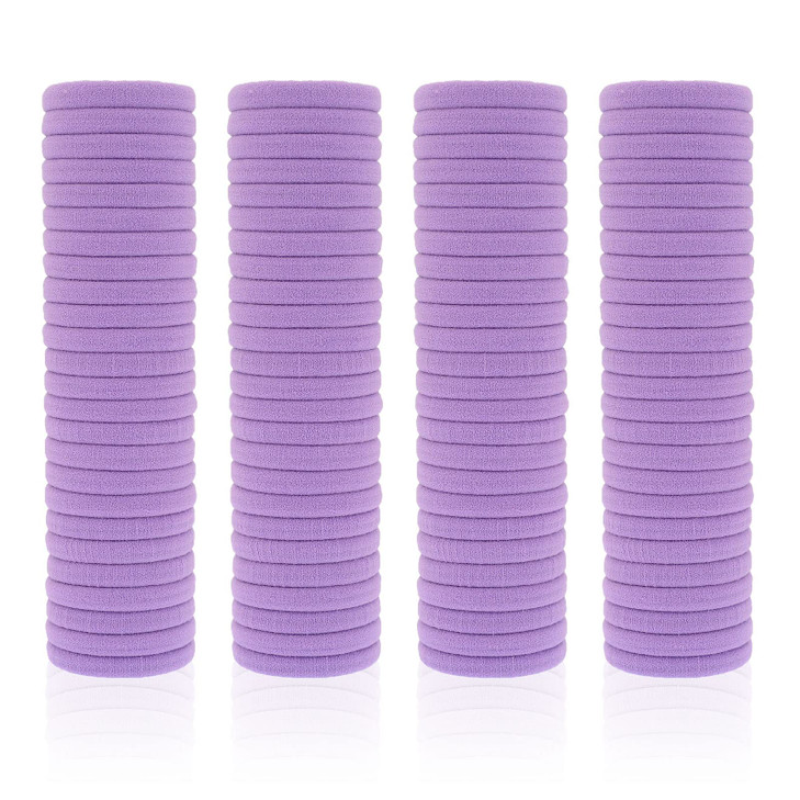 100 Pack Seamless Hair Ties for Women Girls Ponytail Holders for Thick Hair purple