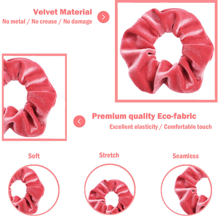 IVARYSS Scrunchies for Girls 12 Pcs Velvet Scrunchies for Hair Soft Ponytail Holder Cute Colors Elastic Hair Bands for T