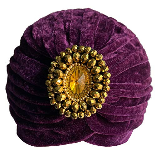 DECOU Twist Pleated Hair Wrap Stretch Turban 0545 Purple