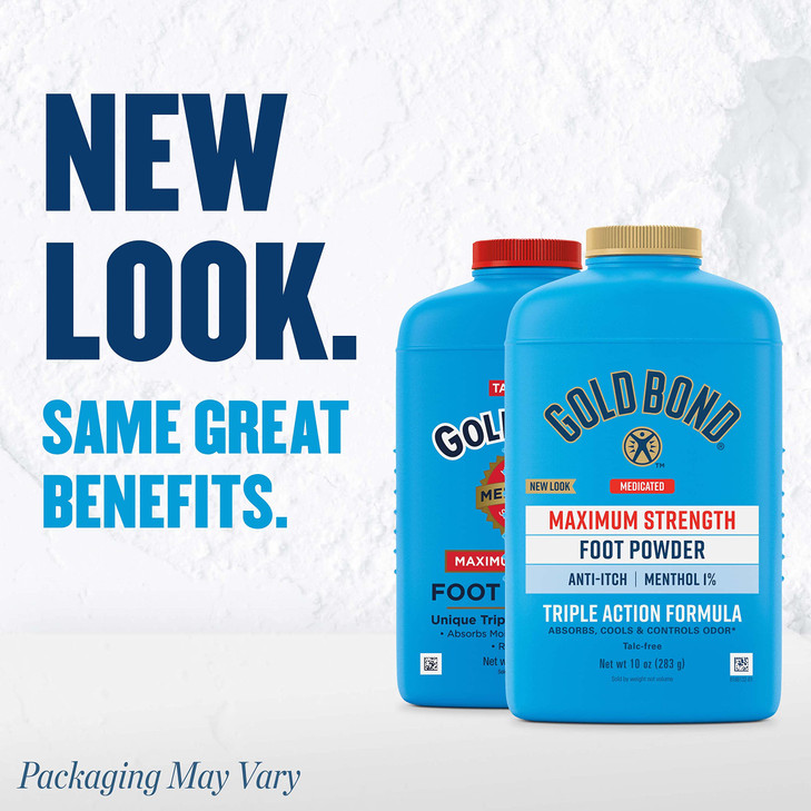 Gold Bond Medicated Talc-Free Foot Powder 10 oz., Maximum Strength Odor Control & Itch Relief online at globaldelivered
