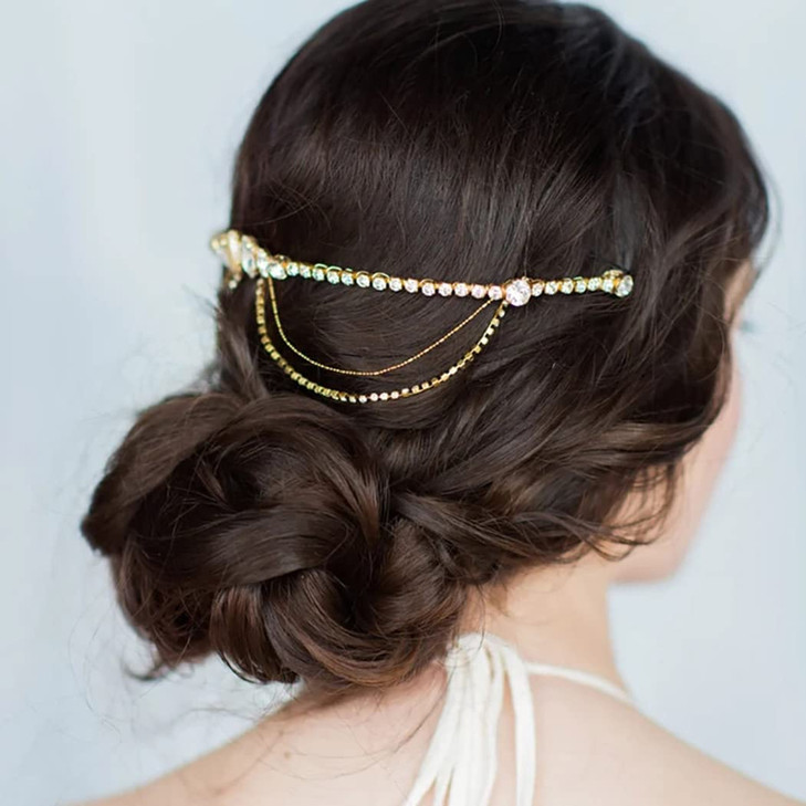 Fdesigner Wedding Hair Comb Crystal Bride Headpiece Gold Bridal Hair Jewelry Charm Women Hair Accessories for Party Prom