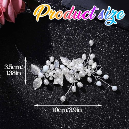 Gorais Bride Wedding Hair Vine Pearl Bridal Headpieces Leaf Hair Accessories for Women and Girls