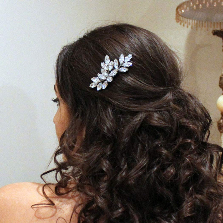 JAKAWIN Bride Crystal Wedding Hair Piece Rhinestone Hair Comb Bridal Hair Accessories for Women HC047 Silver