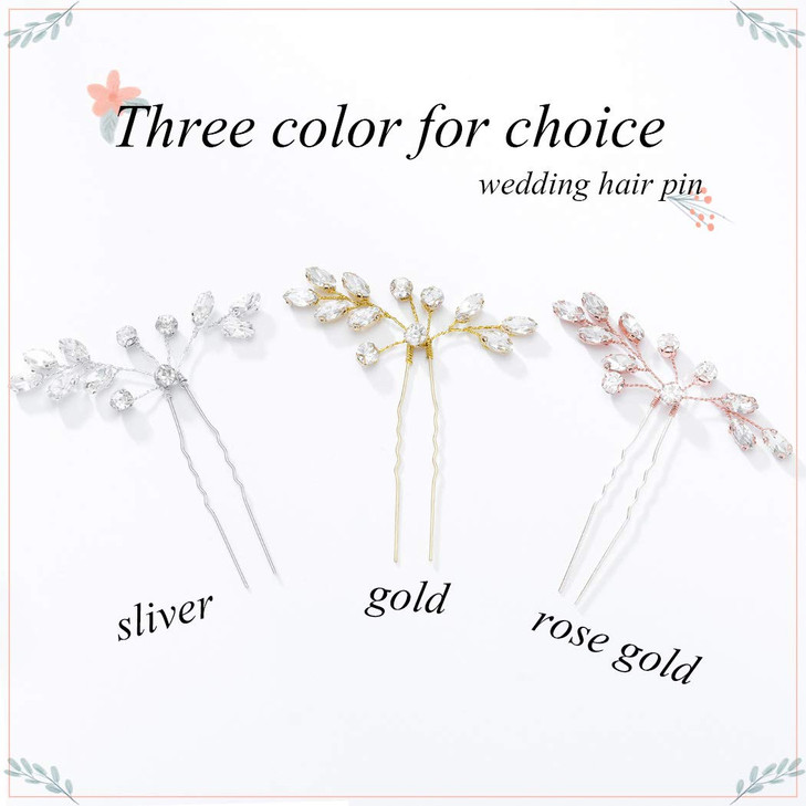 Unicra Bride Wedding Crystal Hair Pins Bridal Rhinestone Hair Pieces Wedding Hair Accessories for Women and Girls Pack o