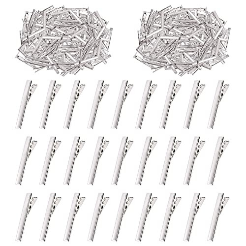 Swpeet 200Pcs 18inch 46cm Alligator Hair Clips Kit Perfect for Metal Duck Bill Hair Clips Flat Top Single Prong Hairpins