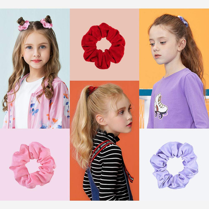 52 Pcs Velvet Hair Scrunchies Hair Bands for Women or GirlsElastic Soft Ponytail Holder Hair Ties for Birthday Party Tha