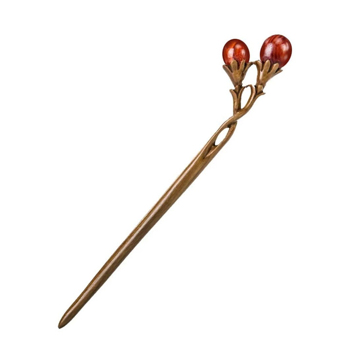 CHOISBEING Carved Wooden Hair Stick for Women Handmade Hair Pin for Long Hair Chopsticks for Buns Wooden Hair Fork for H
