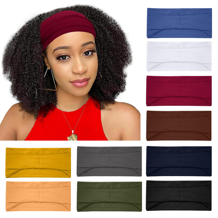 RITOPER 10 Pack Headbands for Women Wide Non Slip Headbands for Workout Yoga Running Fitness Super Soft Thick Elastic He