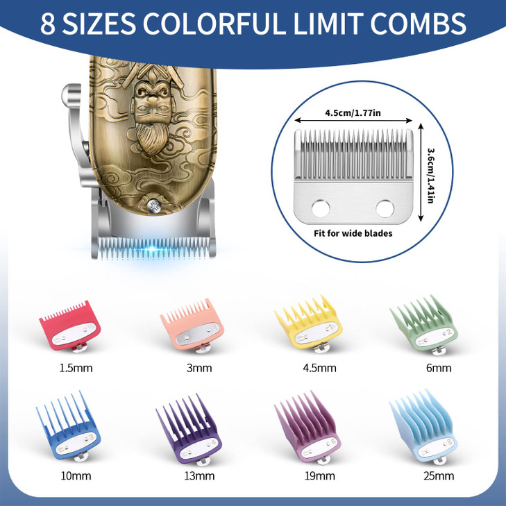 8 Color Professional Hair Trimmer Clipper Guard Combs Great for Hair Clippers Trimmers Attachment Guide Combs Coded Cutt