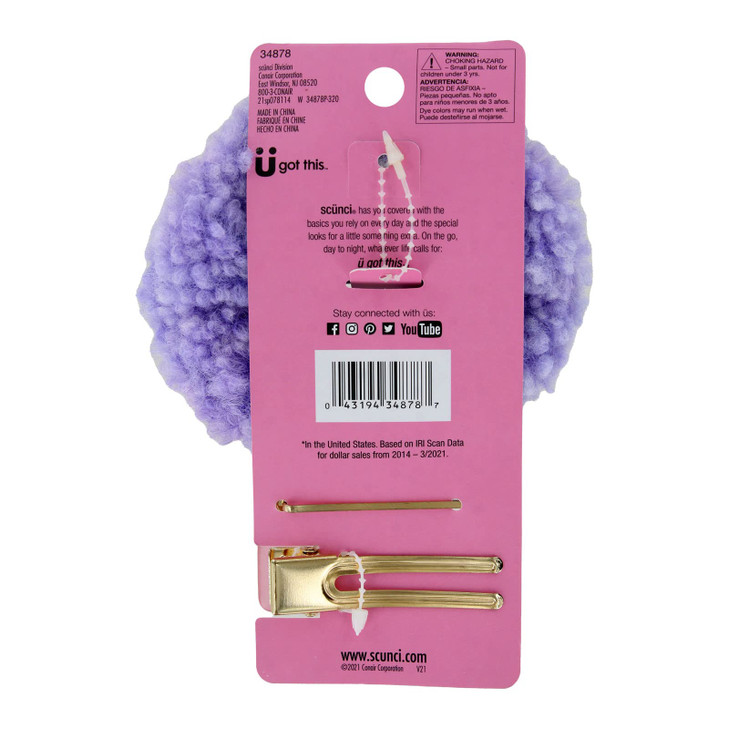 Scunci Morgan Simianer Hair Scrunchie and Barrettes 3Pieces