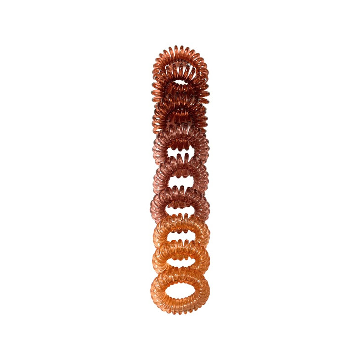 Spiral Hair Ties Ponytail Coil Ties No Crease 9 pcs Brunette
