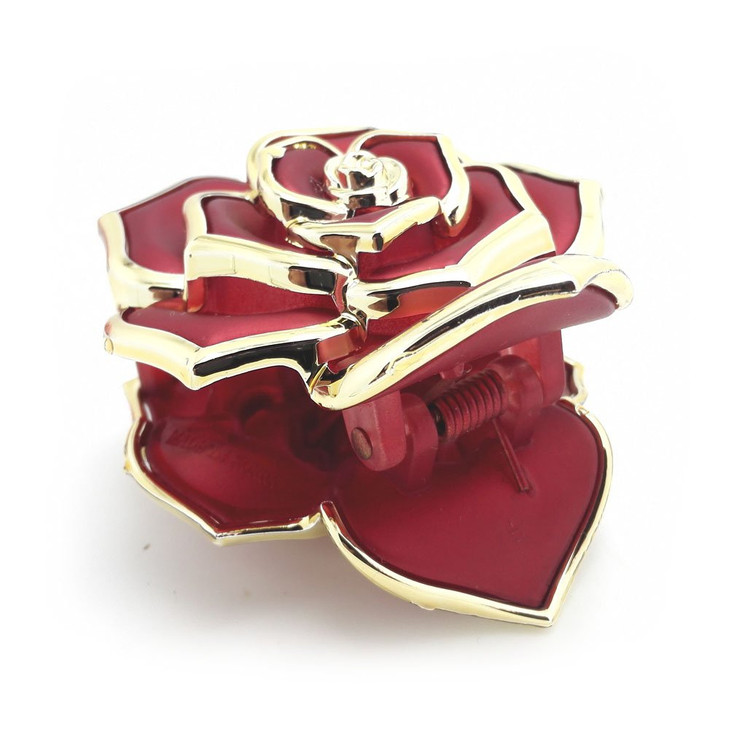 Meilliwish Cute Flower Gilt Edged Lady Hair Claw Clip 1 PCSD28WineRed
