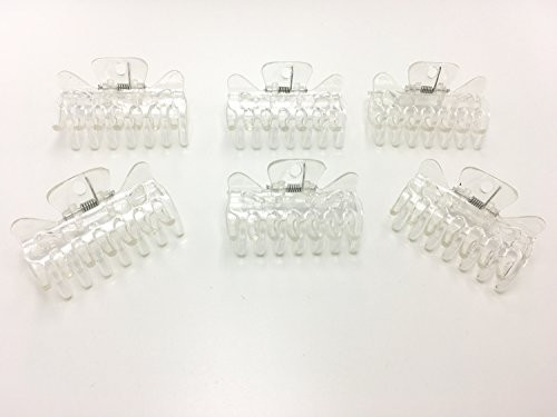 6pcs Long Clear Plastic Mini Hairpin 14 Claws Hair Clip Clamp Barrette DIY Accessories Hairpin for Women and Girls
