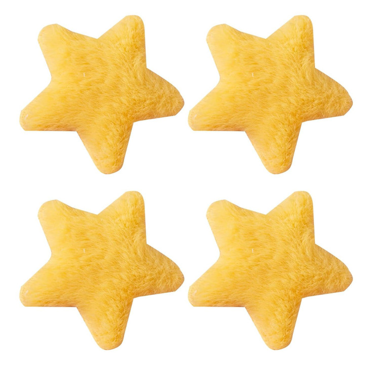 4 Pcs Yellow Star Hairpins Solid Color Fluffy Fuzzy Soft Antislip Hair Decor Portable Sweet Style Pentagram Bangs Clips