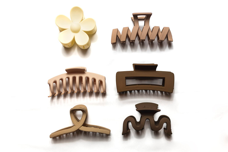 6Pcs Hair Claw Clips for Women Flower Hair Claw Clip Strong Fixation Claw Medium Fashion Square Hairclips Cute Styling C