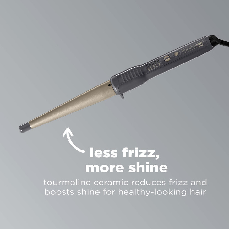 Conair INFINITIPRO Tourmaline Ceramic 1Inch to 12Inch Curling Wand Tapered wand produces beachy waves