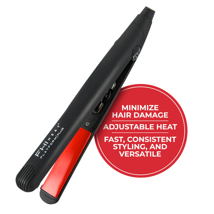 FHI Heat Platform Plus Curve Pro 1 Hair Styler Ionic Tourmaline Ceramic Straightener Flat Iron for Bouncy Curls or Beach