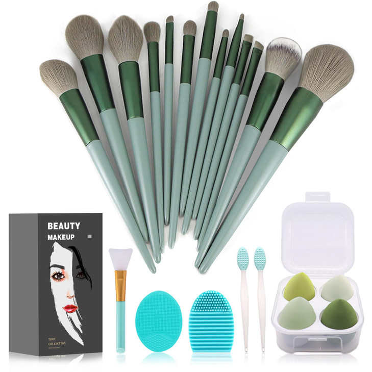 Koccido Makeup Brushes 22 Pcs Makeup Kit,Foundation Brush Eyeshadow Brush Make up Brushes Set (Green, 22 Piece Set) online at globaldelivered
