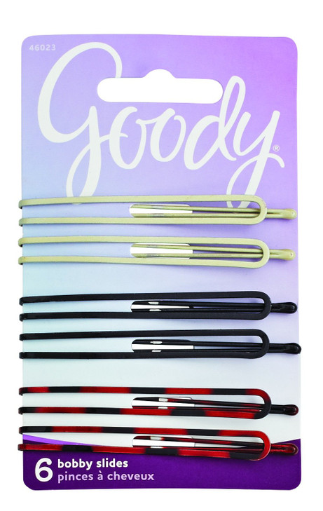 Goody Bobby Pin Slides Long Assorted Colors 6count Pack of 2