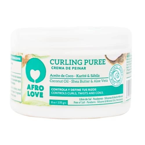 Afro Love Curl Cream for Curly Wavy HairDefines Hydrates with Coconut Shea Butte Frizz Control Moisture SulfateFreeParab