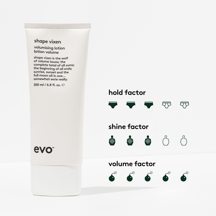 EVO Shape Vixen Lightweight Volumizing Hair Styling Lotion for Fine Hair Builds Body Adds Fullness Controls Frizz 68 fl