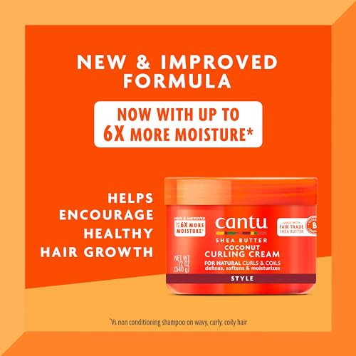 Cantu Coconut Curling Cream with Shea Butter for Natural Hair 12 oz