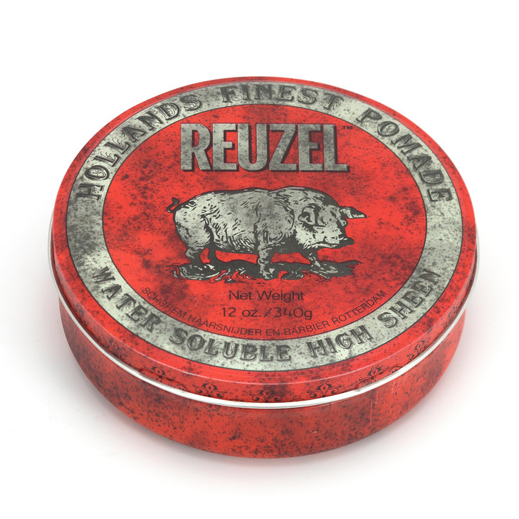 REUZEL Red Pomade Medium All Day Hold Water Soluble Styling High Shine and Flake Free Easy To Wash Out For All Hair Type
