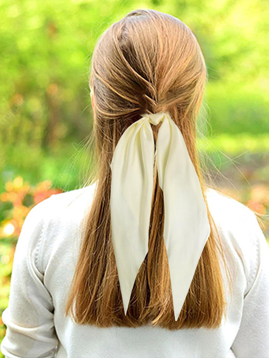 LFOUVRE 3PCS Hair Scarf Scruncheis for Women Knotted Bow Hair Ties Elastic Bands Satin Hair Ribbon Scrunchy Red Ponytail Holder for Women and Girls ( online at globaldelivered