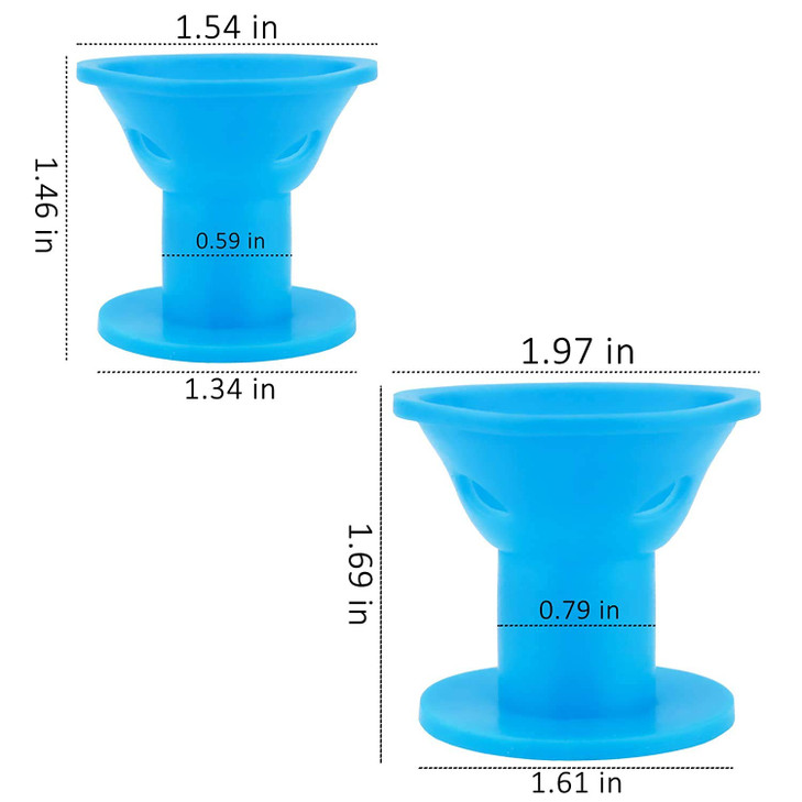 JANYUN 40 Pcs Magic Hair Rollers Include 20 pcs Large Silicone Curlers and 20pcs Small Silicone Curlers sea blue