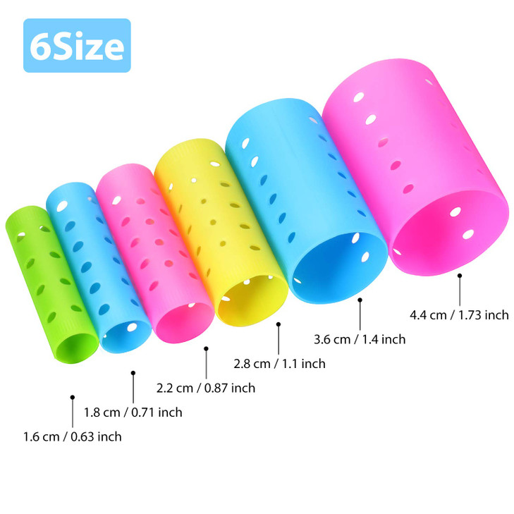 141 Pieces Hair Rollers Set Include 60 Plastic Hair Rollers Multicolor6 Size