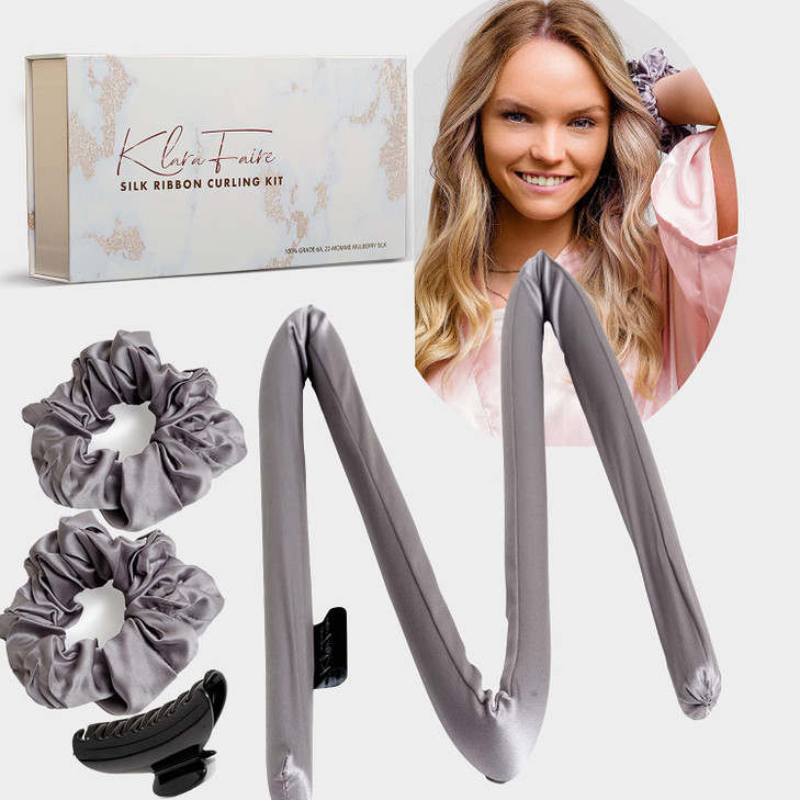 Klara Faire Heatless Hair Curlers 100 Silk Heatless Curling Rod Headbandw 2 Silk Hair Ties 1 Hair Clip Authentic Grade 6