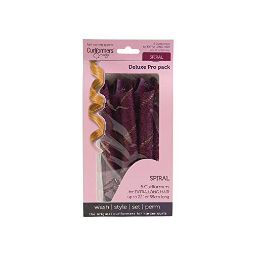 Curlformers Hair Curlers Deluxe Range Spiral Curls Top Up Pack 6 No Heat Hair Curlers Styling Hook not Included for Extr