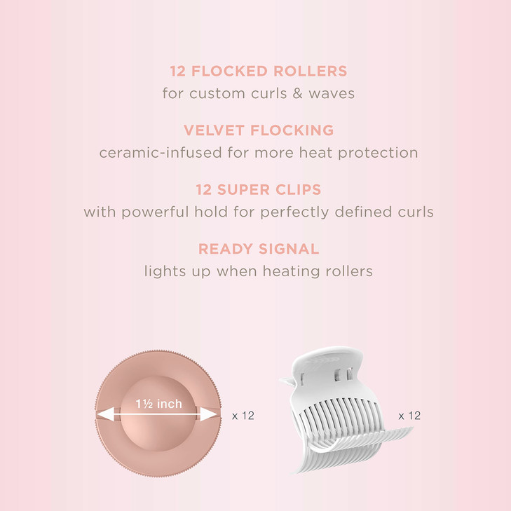 Conair Ceramic 1 12inch Hot Rollers Super Clips Included Create Big Bouncy Curls