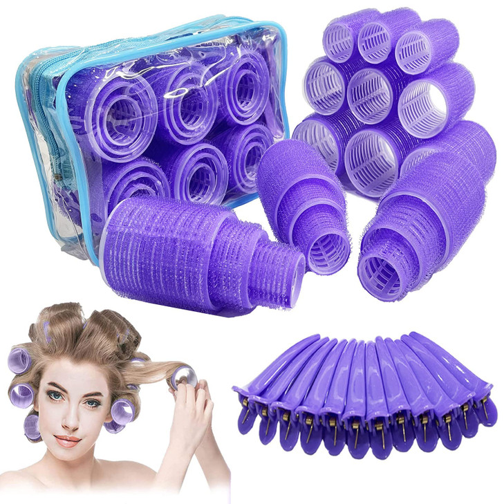 ROPIKIS Hair Rollers Set SelfGrip Velcro Curlers for Volume and Blowout Look on Thick Fine Medium or Long Hair 6 Large 6