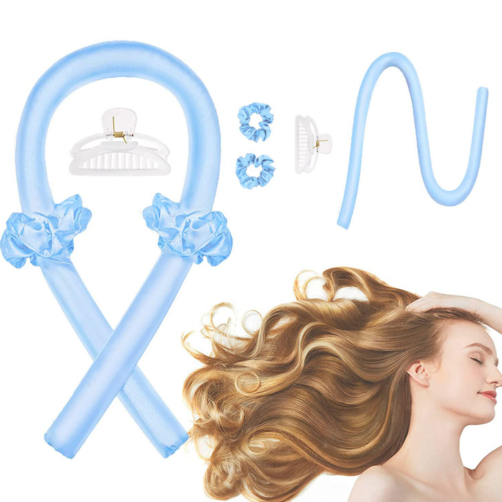 CORATED Heatless Curling Rod Headband No Heat Curl Set with Hair Clips and Scrunchie Silk Overnight Styling Kit for Long