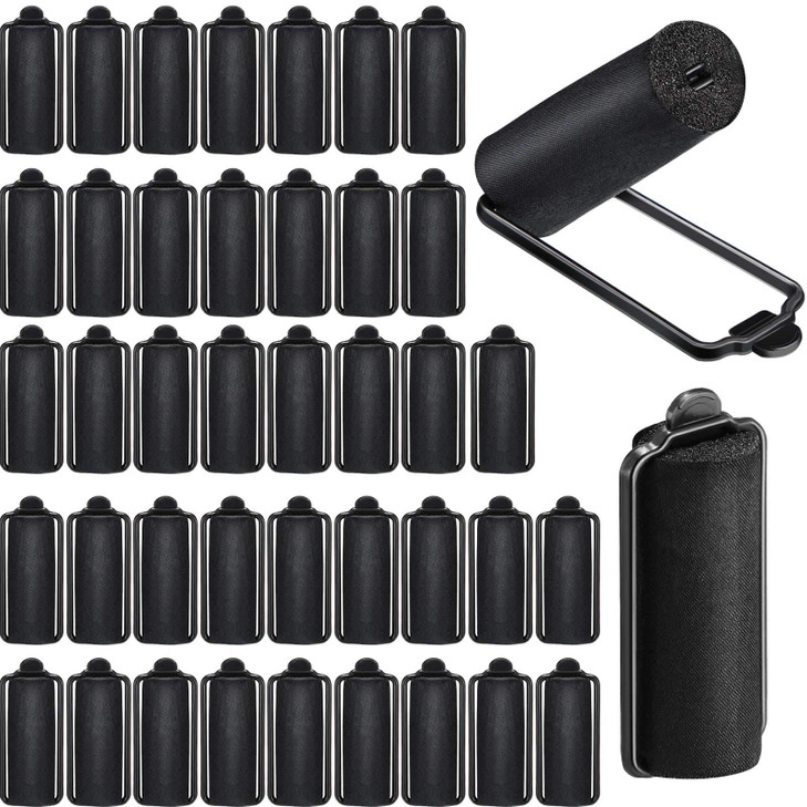 WILLBOND 40 Pieces Sponge Hair Rollers 1 x 26 Inch Satin Rollers for Black Hair Soft Curler Flexible Styling Wave Curler
