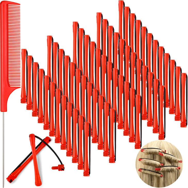 WILLBOND 60 Pcs Perm Rods for Short Long Hair Plastic Cold Wave Perming Curlers Small Hair Curling Rollers with Steel Pi