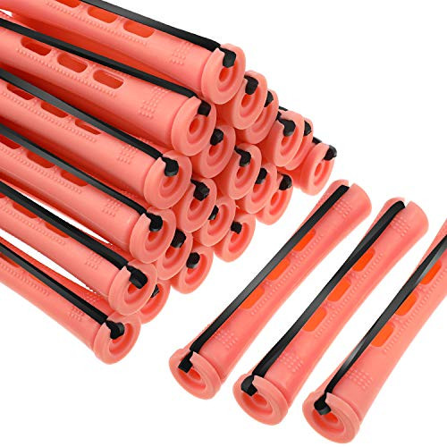 WILLBOND 60 Pcs Short Perm Rods Natural Hair Perm Rods with Elastic Rubber Band Non Slip Plastic Perming Cold Wave Kit f