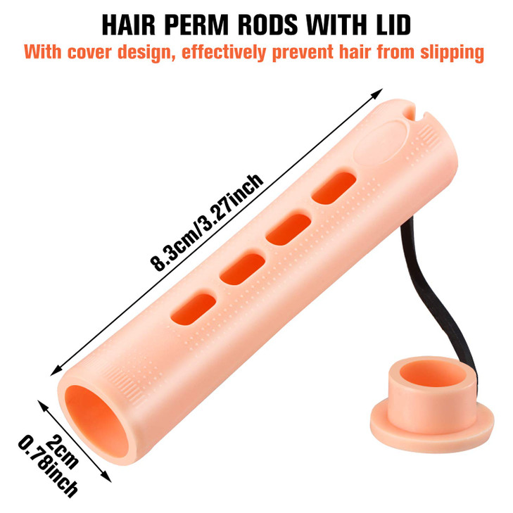 WILLBOND 60 Pcs Perm Rods for Long Hair Plastic Curl Rods Cold Wave Irons Curling Roller for Hair Styling Hairdressing T