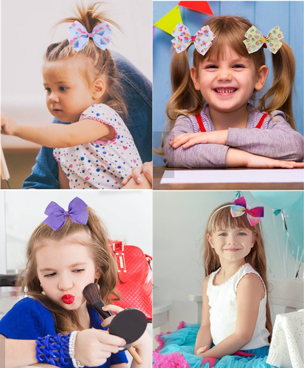 12Pcs Rainbow Heart Alligator Clips, Colorful Grosgrain Ribbon Hair Bows for Girls, Toddlers, Kids, and Teens online at globaldelivered